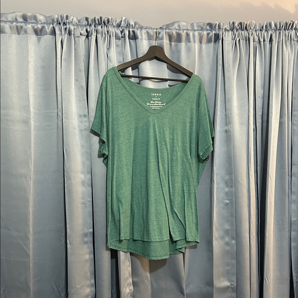 Torrid jade V-Neck Short Sleeve Top